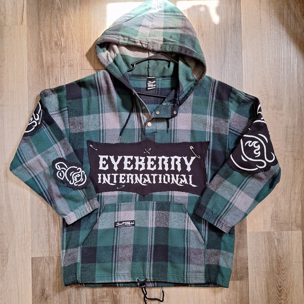 Eyeberry International Custom Plaid Patchwork Hoodie
